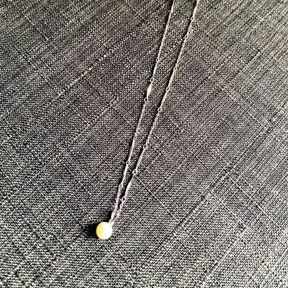 Silver and Pearl Necklace - Bridal Gift - 16.5”